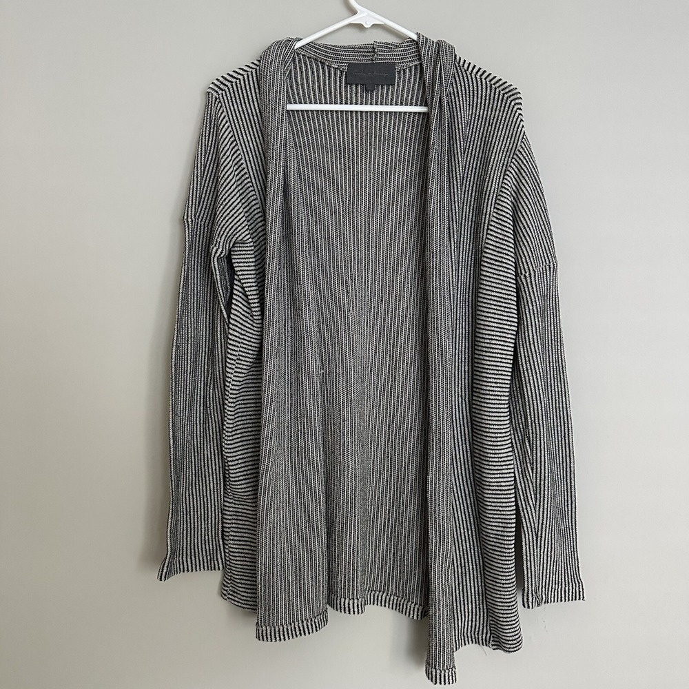 Sunday in Brooklyn Striped Open Front Long Line Cardigan Womens Small